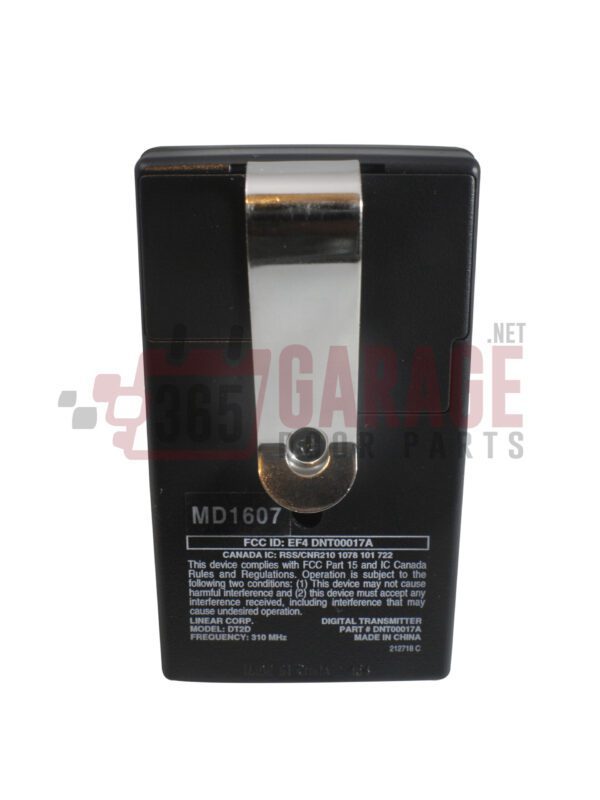 Linear Delta 3 DT-2A DNT00017A 2-channel Visor Gate or Garage Door Opener Transmitter - Image 4