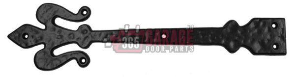 Malleable Iron 16" Fleur-De-Lis Hinge Decorative Garage Door Hardware - Image 1