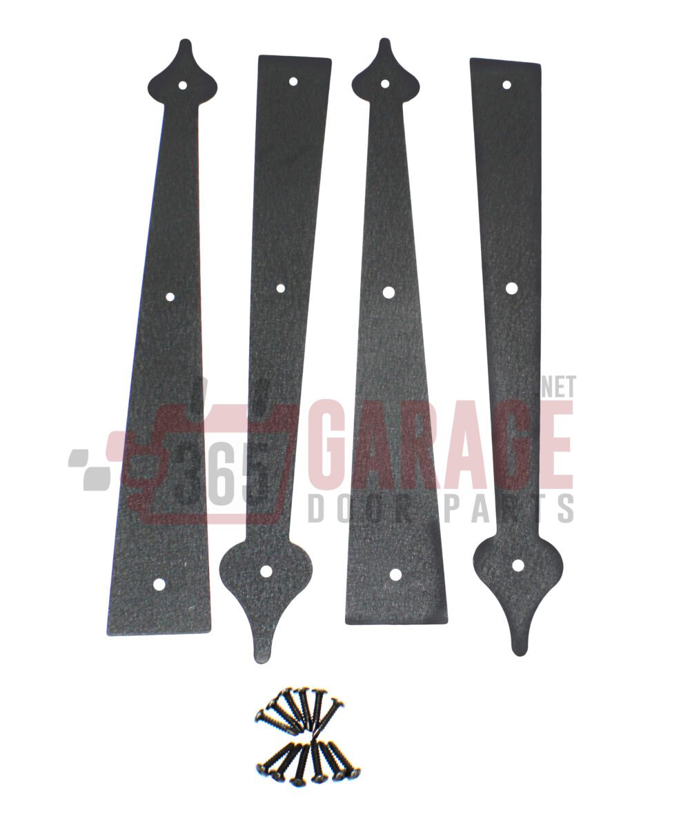 Set of 4 Decorative Carriage House Garage Door HingesSpear End 365