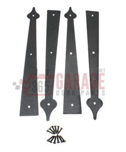 Set of 4 Decorative Carriage House Garage Door Hinges-Spear End