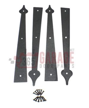 Set of 4 Decorative Carriage House Garage Door Hinges-Spear End