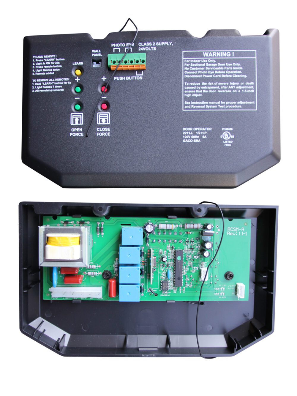 Guardian GUAT316 Garage Door Opener Logic Board and End Panel 365