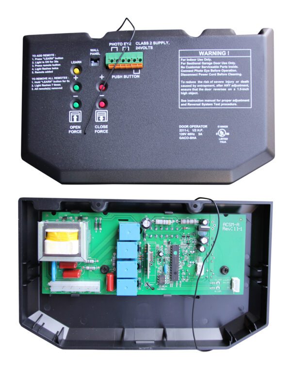Guardian GUAT-316 Garage Door Opener Logic Board and End Panel - Image 2